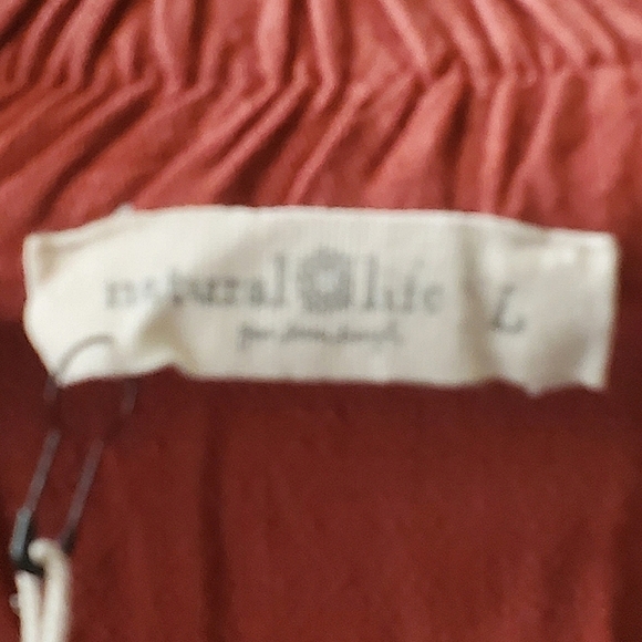 Natural Life Rayon Flax Burgundy Red Fringe Wrap Mini Skirt Size Large - Picture 6 of 6